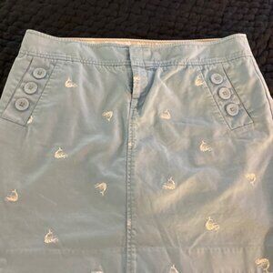 Lilly Pulitzer Courtland Shrimp Seaspray Skirt 10 GUC